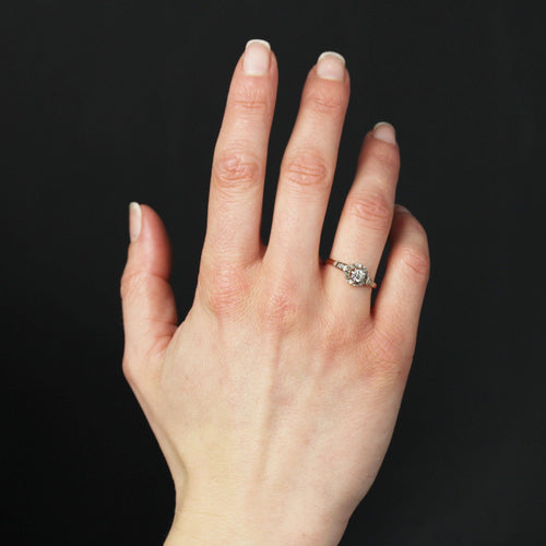 Bague 55 Bague ancienne solitaire diamants 58 Facettes 23-371