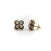 Boucles d'oreilles Boucles d'oreilles quadrilobe en or, diamants et perles taille ancienne mine 58 Facettes