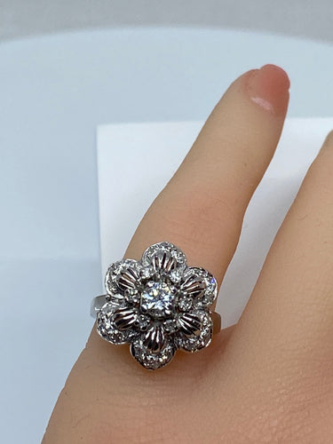 Bague 48 Bague Fleur Diamants 58 Facettes AB69