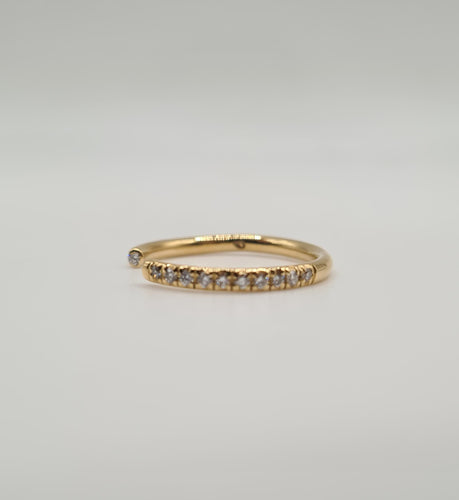 Bague 56 Demi-alliance or jaune sertie de diamants naturels 58 Facettes