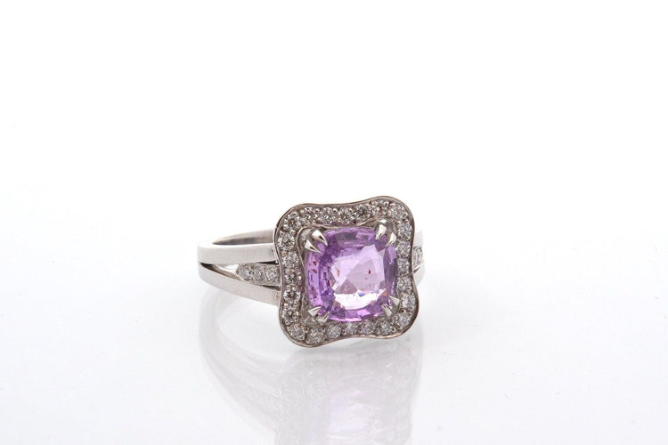 Bague 53 Bague saphir violet de 2,21cts et diamants 58 Facettes 26642-27328