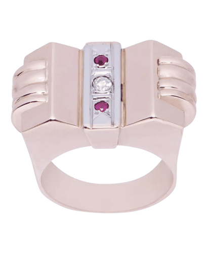 Bague Or 18K Diamant Rubis