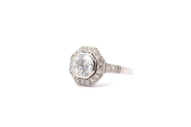 Bague 53 Bague diamant 1,40cts I/VS1 en platine 58 Facettes 25144-26280