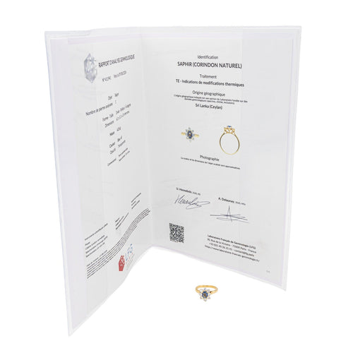 Bague 55 Bague Pompadour Or jaune Saphir 58 Facettes 3332916CN