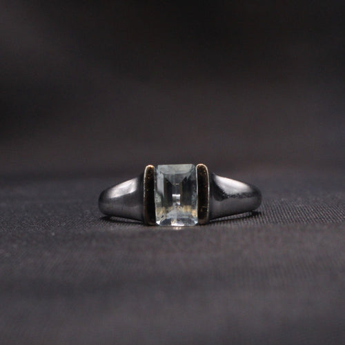 Bague Bague rectangulaire aigue-marine 58 Facettes MG2