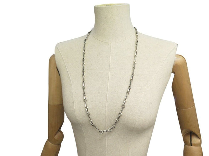 Collier collier sautoir HERMES de percin chaine cordage marin en argent 58 Facettes 267985