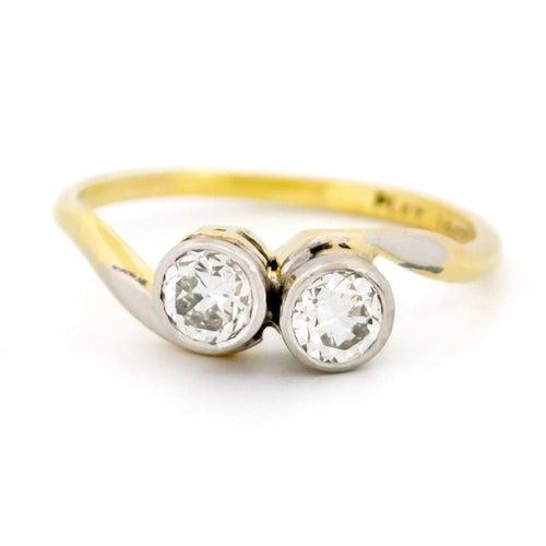 Bague 50.5 Bague Toi Et Moi en or jaune et platine, diamants 58 Facettes 5313ECE474A6486682BAC5A47E2D50B7