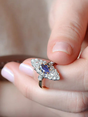 Bague 50.5 Bague marquise diamants saphir 58 Facettes J144