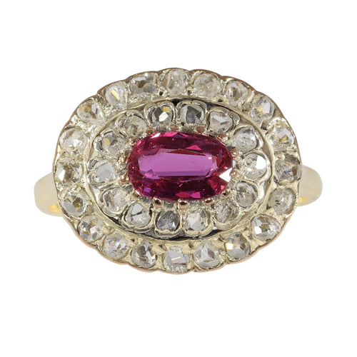 Bague 54 Beauté délicate : bague victorienne avec tourmaline rose violacée 58 Facettes 24150-0100