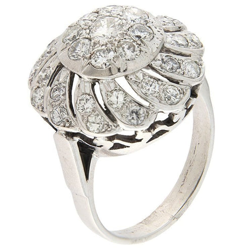 Bague 55 Bague en or blanc avec diamants de 2,23 ct 58 Facettes G3811