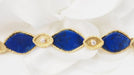 Bracelet Bracelet vintage en or jaune lapis lazuli et diamants 58 Facettes 32872