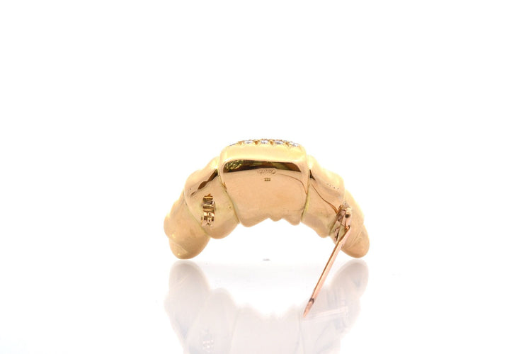 Broche CARTIER - Broche vintage or jaune diamants 58 Facettes 26961