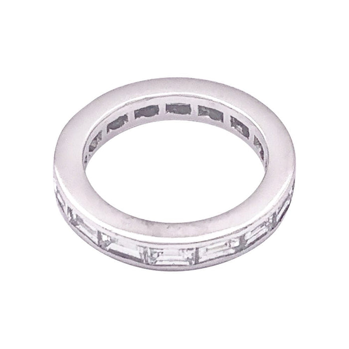 Bague 48 Alliance or blanc, diamants baguette. 58 Facettes 33929