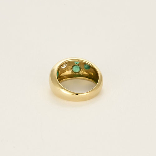 48号戒指，黄金戒指，镶钻石和祖母绿 58 Facettes DIE1614X3