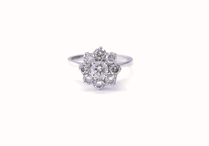 Bague 58 Bague marguerite diamants or blanc 58 Facettes Bag.marg-1680