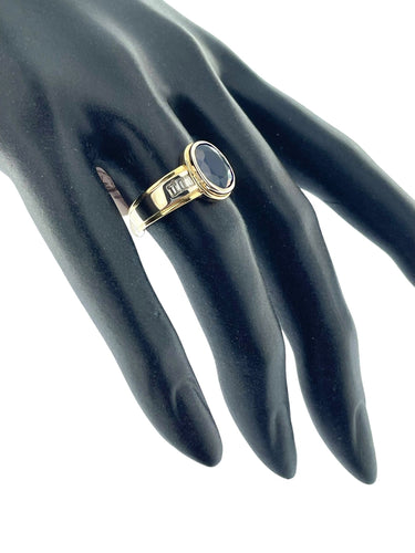 Bague 55 Bague 2 ors saphir et diamants 58 Facettes