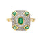Bague 50 Bague Or jaune, Or blanc Emeraude, Diamant 58 Facettes 4002438CN
