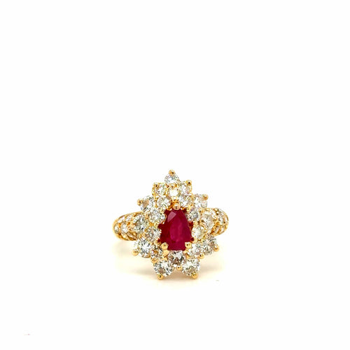 Bague 49 Bague or jaune rubis et diamants 58 Facettes 1.0000334/1