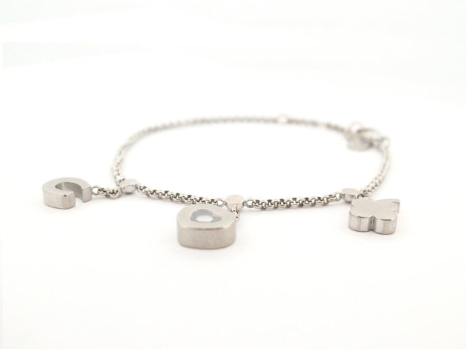 Bracelet bracelet CHOPARD happy  lucky 855811 or blanc 18k diamant 0.05 ct 58 Facettes 270248
