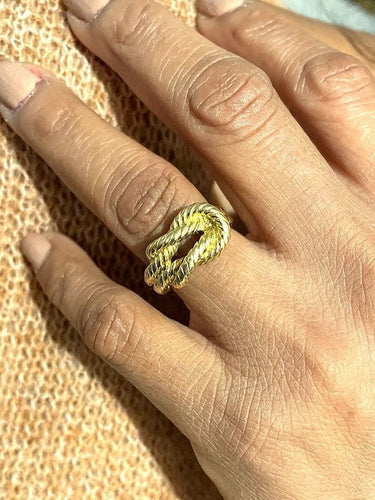 Bague 53 HERMÈS - BAGUE "NOEUD MARIN" OR JAUNE 58 Facettes 094911