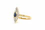 Bague 52 Bague contemporaine en or jaune 18 carats sertie d'un saphir et de diamants 58 Facettes B502