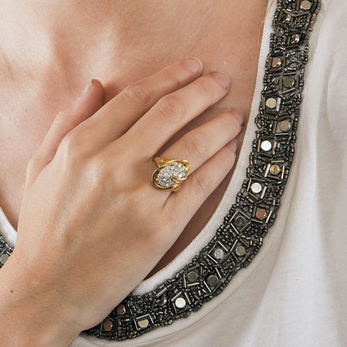 Bague 52 Bague or jaune diamants 58 Facettes LP464/10