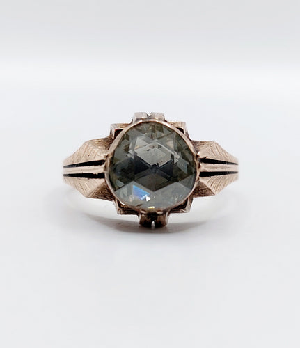 Антички прстен Soliter tank од ружичастог злата 14к и ружичасто сечени дијамант 