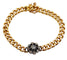 Bracelet Bracelet or jaune et argent, marguerite ornée de diamants 58 Facettes A05479