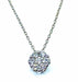 Collier Chaine et pendentif en or blanc serti de 7 diamants 58 Facettes AB405