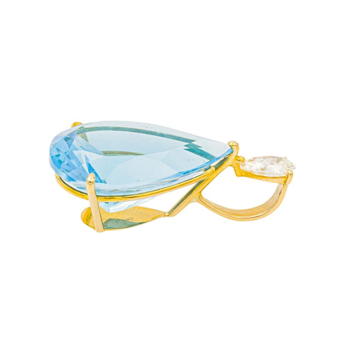 Pendentif Pendentif Or jaune Topaze, Diamant 58 Facettes 4002853CN