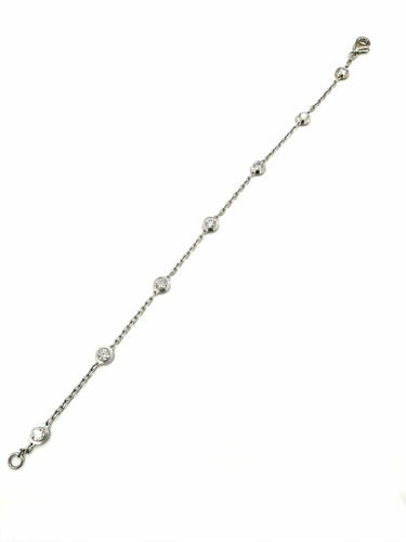 Bracelet CARTIER. Collection "Diamants légers, bracelet or blanc et diamants 58 Facettes