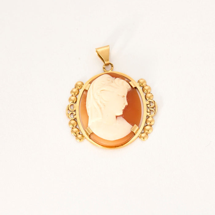 Pendant cameo yellow gold