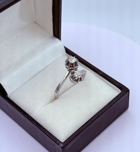 Bague 56 Bague Toi & Moi or gris diamants 58 Facettes