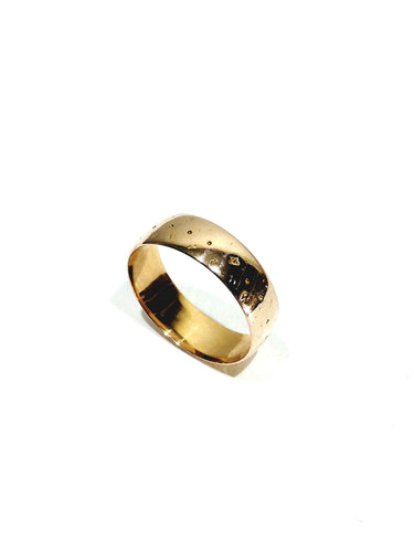 Bague 55 Alliance femme large en or rose 18 carats Napoléon III 58 Facettes