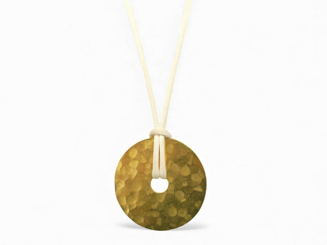 Collier collier DINH VAN pendentif pi 40 mm or jaune 24k martele 58 Facettes 271154