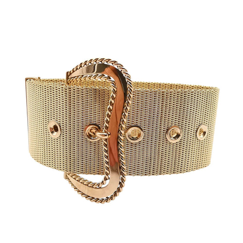 Bracelet Bracelet vintage italien à boucle, or jaune et or rose 58 Facettes