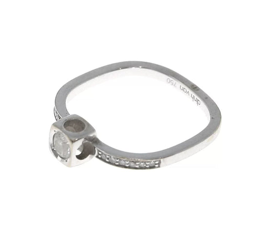 Bague 51 DINH VAN - Bague Le Cube PM or blanc et diamants 58 Facettes 76387