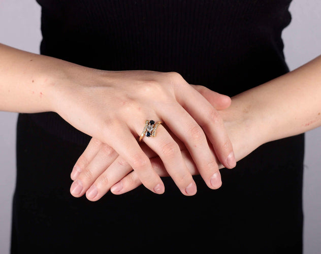 Bague Bague croisée saphirs et brillants 58 Facettes 258902