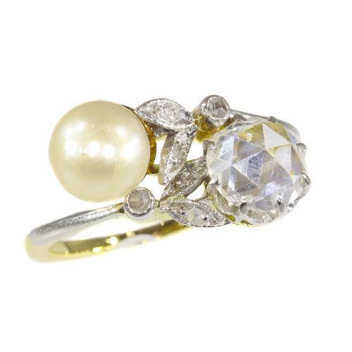 Bague 49 Bague vintage Belle Époque en diamant et perle 58 Facettes 21208-0556