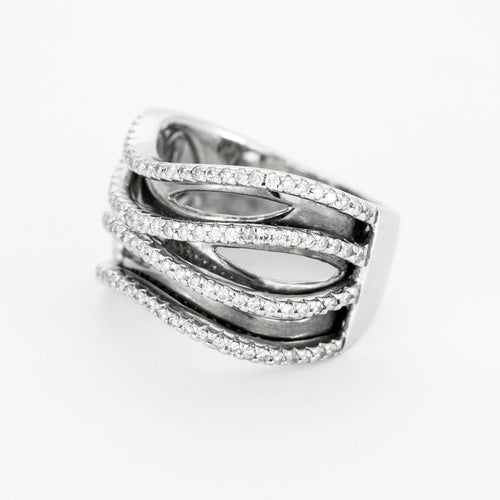 Bague 55 Bague or blanc diamants 58 Facettes RL05