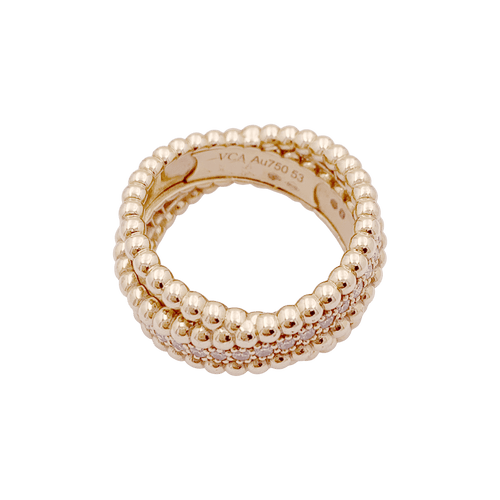 Bague 53 Bague VAN CLEEF ET ARPELS,"Duo Perlée", or rose, diamants. 58 Facettes 34781