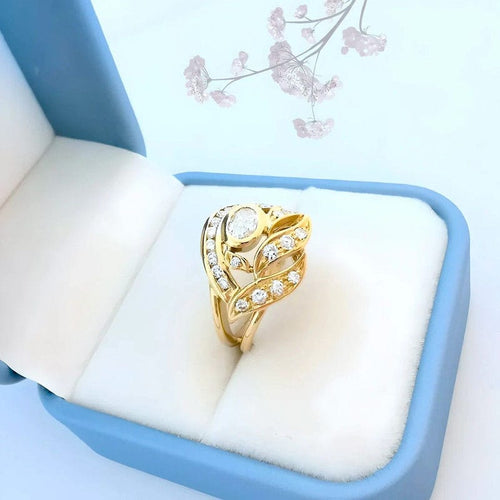 Bague 50.5 Bague vintage or jaune, diamants pour 0,90 carat 58 Facettes AA 1728