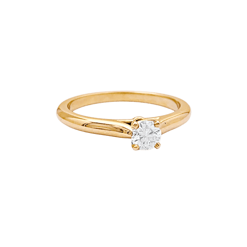 Bague 53 Solitaire Cartier,"1895", or jaune, diamant. 58 Facettes 34770