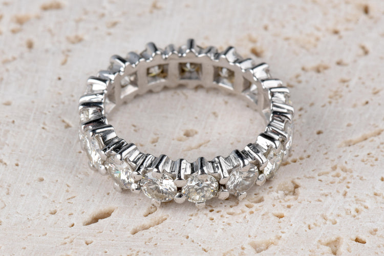 Bague 52 Bague Alliance Diamant18 carats Or blanc 4.20 ct 58 Facettes ALL420-107