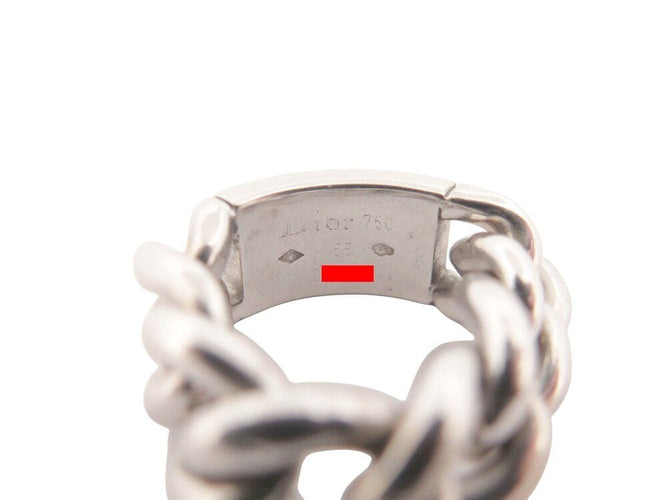 Bague 54 bague CHRISTIAN DIOR gourmette gm 54 or blanc 18k diamants 0.8ct 58 Facettes 268958