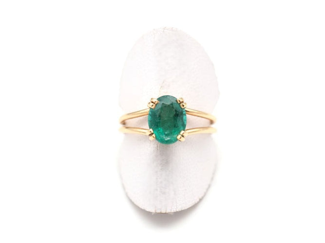 Bague 57 Bague or jaune et émeraude 58 Facettes