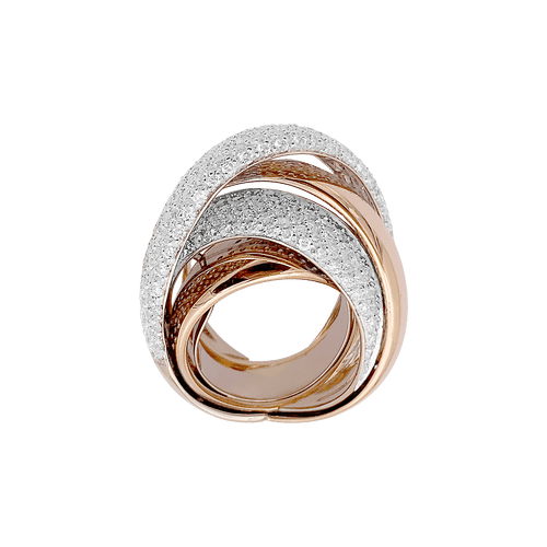 Bague 51 Bague quatre joncs deux ors et diamants. 58 Facettes 34736