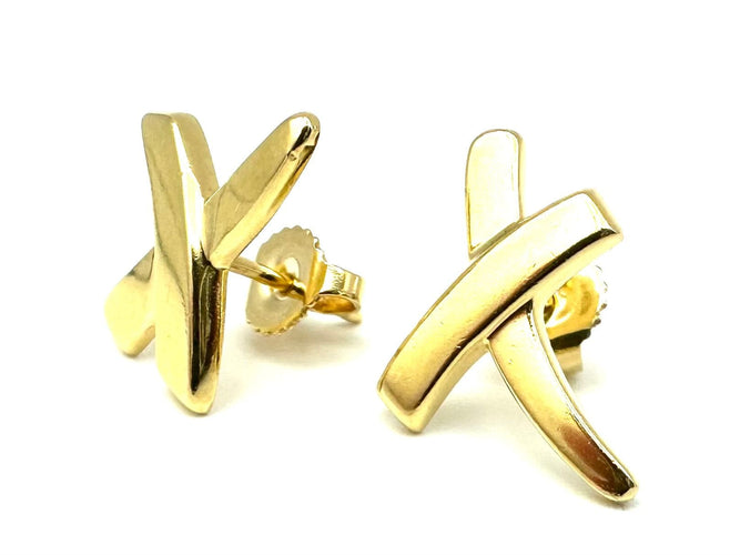 Boucles d'oreilles TIFFANY & CO. Collection "Paloma's graffiti", boucles d'oreilles or jaune 18K 58 Facettes