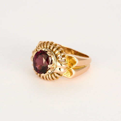 Bague 51 Bague à godrons vintage et grenat rhodolite 58 Facettes