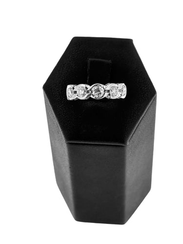 Bague 51.9 Bague en or blanc des diamants naturels 58 Facettes